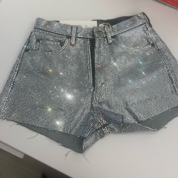 Maison Martin Margiela Pants - NWT/SOLD OUT Maison Martin Margiela Rhinestone-Embellished Denim Women Shorts!